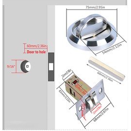 WANLIAN Passage Door Handle Lock,Round Pocket Door Lock, Knobs Lockset-No Keys,Privacy Door Latch Lock,Stainless Steel 304 Storeroom Locks,Bed Room,Kitchen,Bathroom,Laundry Room Doors Privacy Lock