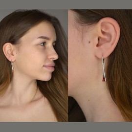 Sterling Silver and Baltic Amber French Leverback Amber Sabina Earrings