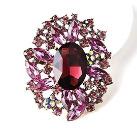 Axmerdal - Broche de ramo de diamantes de imitación para novia, para mujer, Mediano, Acero aleado, estrás