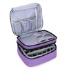 Luxja Nail Polish Storage Box, Nail Polish Bag, Storage for Nail Polish Holds 30 Bottles (15 ml - 0.5 fl.oz), Double Layer Storage Bag for Nail Polishes and Manicures, Purple
