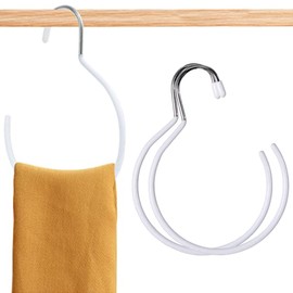 3 PCS Belt Rings Tie Holder Circle Shape Clothes Hanger Tie Holders with Hooks Scarf Ring Hanger Belt Rack for Bath Towel Wardrobe Ties Scarves Belt Handbags