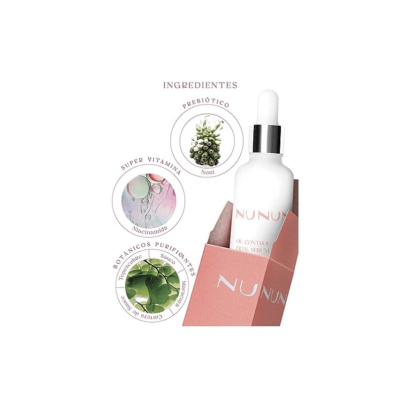 Serum Facial Piel Grasa, Oil Control, NIACINAMIDA (vit B3), Noni,
