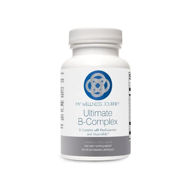 Ultimate B-Complex- Activated B-Vitamins with Benfotiamine and Quatrefolic- Stress, Neurological and Adrenal Support- Increased Bioavailability- 90 Capsules