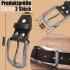 FLEXNOVA 2 Stück Gürtelschnalle, Leder Gürtelschnalle Herren Damen 40mm Gürtelschnallen