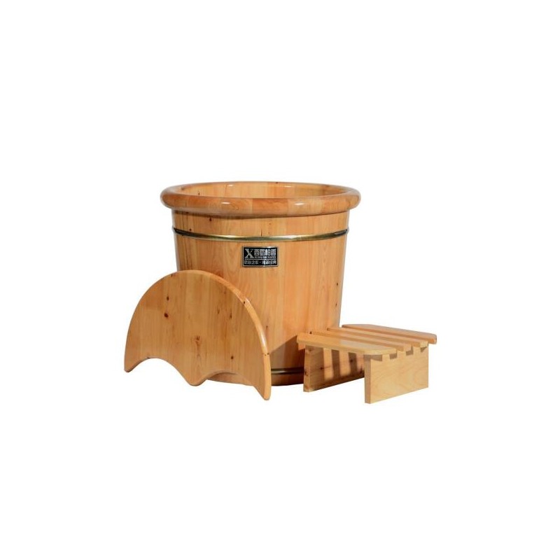Hinoki 히노끼족욕통 발습식 편백나무 발찜질 건식 40CM [40둥근 부 훈증접시