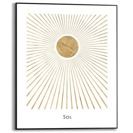 REINDERS Framed Picture, Sun, Bedroom, Pictures, Wall Decoration, Room Decor, Wood, Gold, 50 x 40 cm