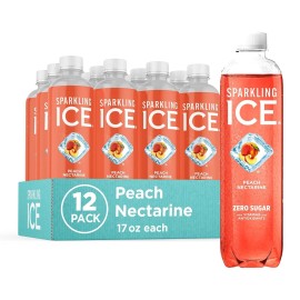 Sparkling Ice Peach Nectarine Sparkling Water Zero Sugar 17 fl oz Pack of 12
