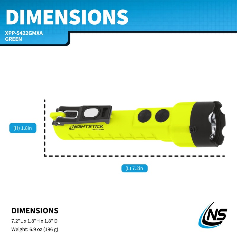 Nightstick XPP-5422GMXA Intrinsically Safe Dual-Light Flashlight w/Magnets - 3 AA
