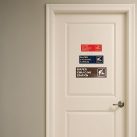 Signs ByLITA Basic Diaper Changing Station Sign (Brushed Gold) - Small
