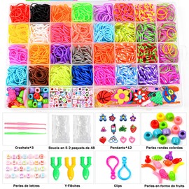 WeiRenLuan 2500+ Loom Bands Set, 32 Colours Colourful Rubber Bands Kit for Bracelets, Loom Bands Set for Bracelets, DIY Bracelets, Loom Rubber Bands Kit for Children Girls Boys