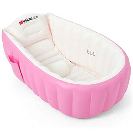 SuperLi Inflatable Baby Bathtub, Kid Infant Toddler Infant Newborn Inflatable Foldable Shower Pool，Suitable for Children Over 3 Years Old (Pink)