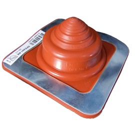 #1 Dektite Red Silicone High-Temp Pipe Flashing - Fits 1/4" to 2-1/4" Pipe - 5-1/2" Square Base - 392°F Rated - Metal Roof Boot (DFE201RE) - 1 Unit