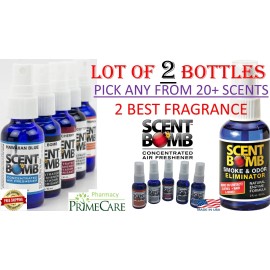 Scent Bomb 2 ASSORTED Strong Scent Bomb Air Freshener 100%  High Concentrated 1 oz (2 Pack)