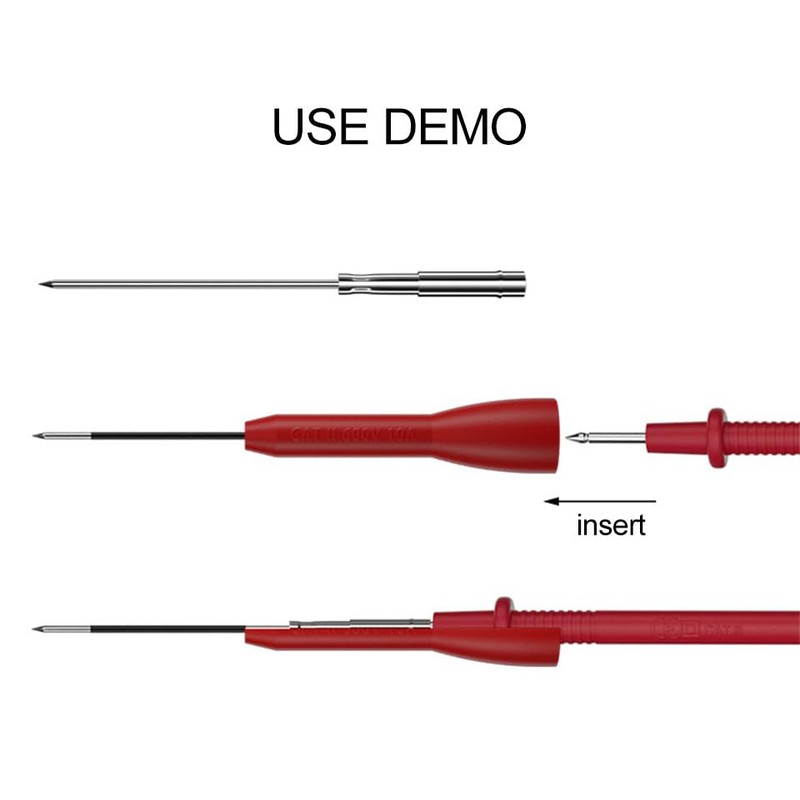 4 Pack 2mm Extended Needle Test Probes, 600V/10A Non-Destructive Multimeter