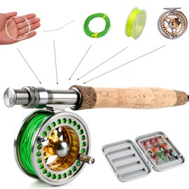 Sougayilang Fly Fishing Rod Reel Combo with Lightweight Portable Rod and CNC-machined Aluminum Alloy Reel, Complete Starter Package