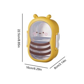 ISAKEN Brotdose Edelstahl mit 2 Fächern für Kinder Erwachsene, Cartoon Biene Lunchbox Auslaufsicher Brotzeitdose Frühstücksbox Snackbox Spülmaschinenfest Bento Box für Picknick Arbeit Reisen