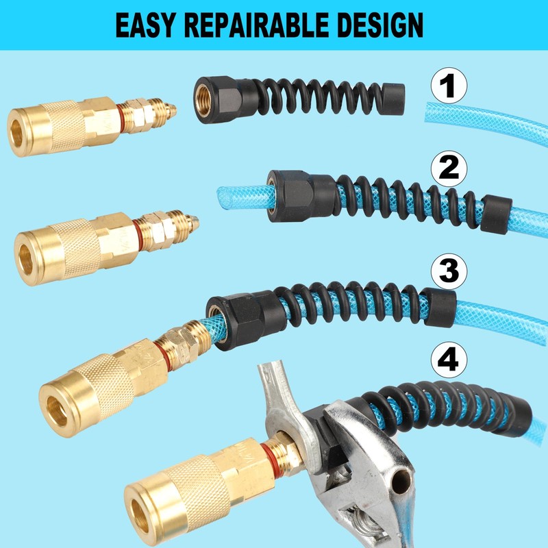 Keepro Reinforced Polyurethane Air Hose, 1/4 Inch ID By 100