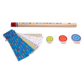 BS Toys Blow Darts - Outdoor Toys - Wooden Toy - Includes Three Targets & Dart Folding Instructions - 50 cm Long Blowgun