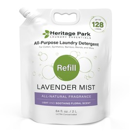 Heritage Park Silk & Wool All-Natural Lavender Mist Scent, pH-Neutral Laundry Detergent - Enzyme-Free, Ultra Concentrated (64 fl oz Refill)