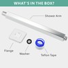 Voolan Flanged Shower Arm, Ceiling Mounted Fixed Shower Pipe, Straight