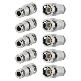 Vecys BNC Male Connector 50 Ohm BNC Male with Solder Clamp Connector for RG58 RG142 RG400 LMR195 RF Coaxial Cable Pack of 10