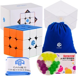 BroMocube Gan 356 M Speed Cube 3x3 Stickerless Puzzle Cube Gan 356M 3x3x3 Magnetic Magic Cube (Standard Version)