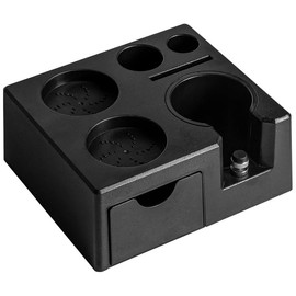 Espresso Tamping Station - Black Plastic Espresso Tamper Station, 7 in 1 Espresso Organizer Holder for Storage 51/53/54/58MM Espresso Tamper, Distributor, Portafilter and Puck Screen Accessories