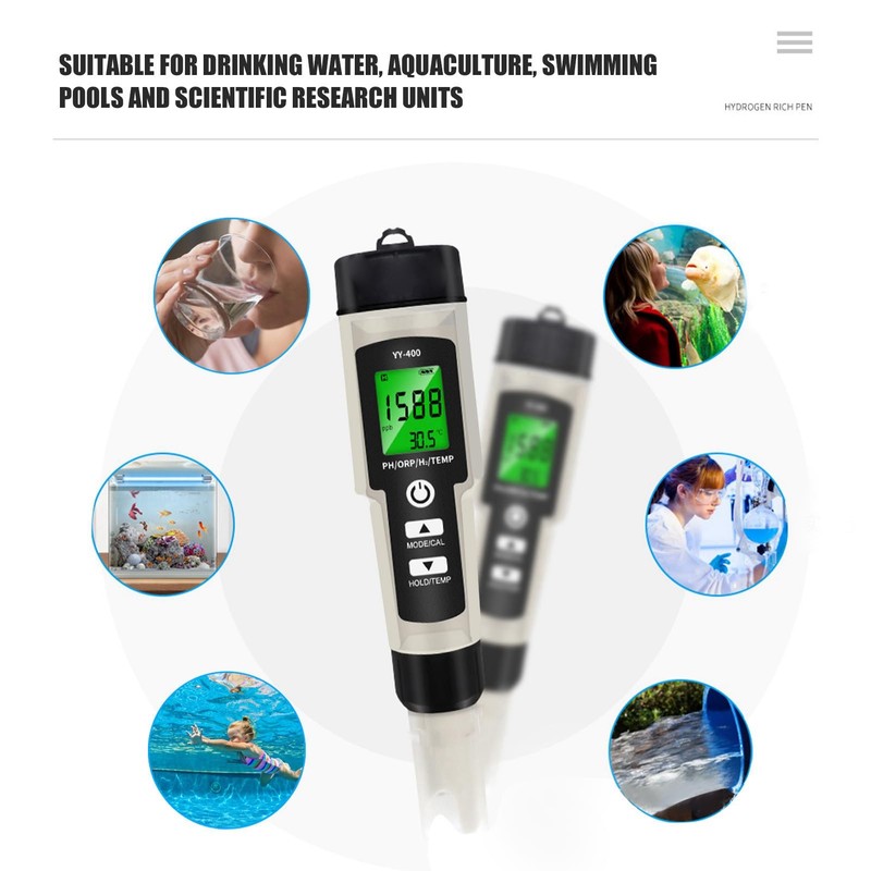 Digital Water Tester, 4 in 1 Multifunction IP67 Hydrogen Water