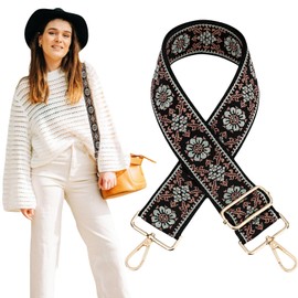 Handbag Strap Green Handbag Shoulder Adjustable Bag Straps with Embroidery Pattern JD001832