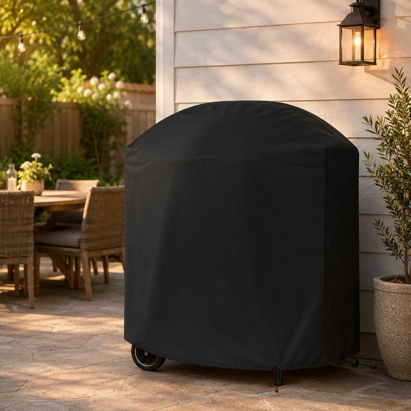 Outdoor Grill Cover with Secure-Fit Strap – Coated Oxford-Fabric Cover