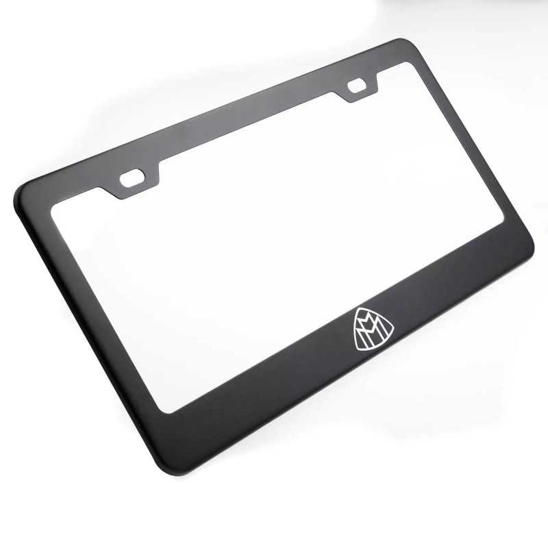 KA Depot For Maybach License Plate Frame Matte Black W/Chrome