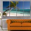 Designart Palm Bent to Picturesque Seashore-Modern Seascape Glossy Metal Wall