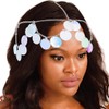 Flayem Silver Head Chain Bohemia Layered Coloured Sequins Headband Festival
