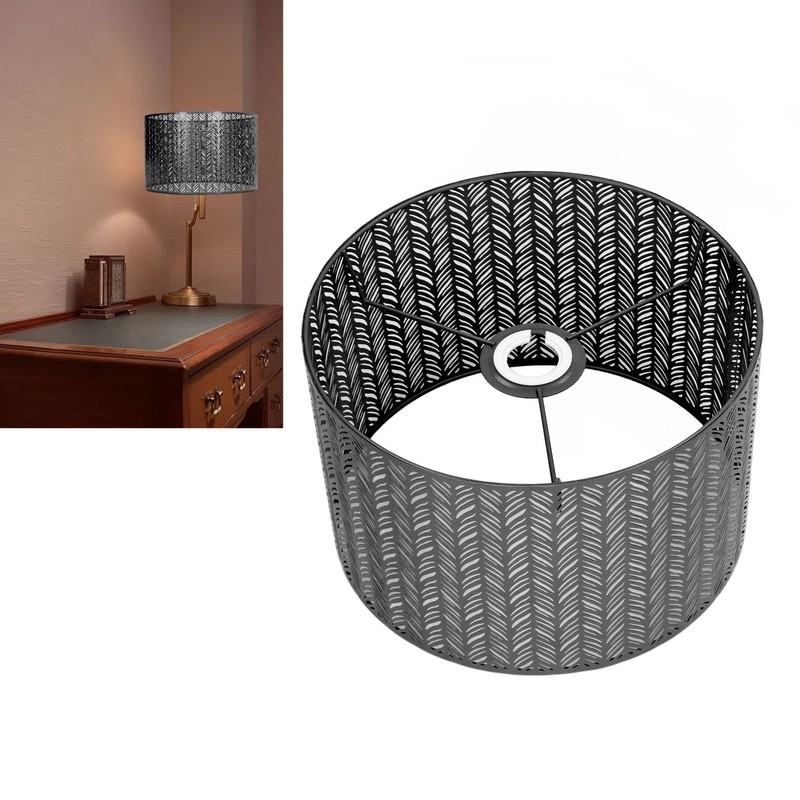 Drum Lamp Shade E27 E14 Clip Fir Leaf Shape Hollow