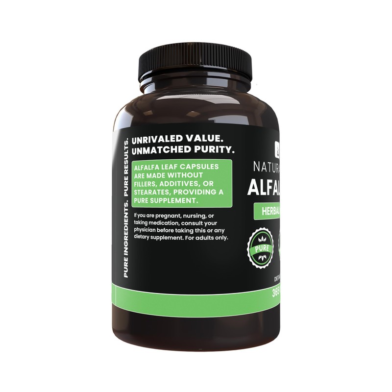 PURE ORIGINAL INGREDIENTS Alfalfa Leaf (365 Capsules) No Magnesium Or