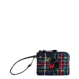 Vera Bradley Women's Cotton Clip & Zip Mini Pouch Wallet ID Case, Scottie Dog - Recycled Cotton, One Size