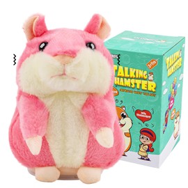 Qrooper Talking Hamster - Stuffed Animals Toy for Girls 2 3 4 5 6 Year Old, Repeats What You Say - Toddler Interactive Plush Toys, Birthday Gifts for Girls 2 Years and Up
