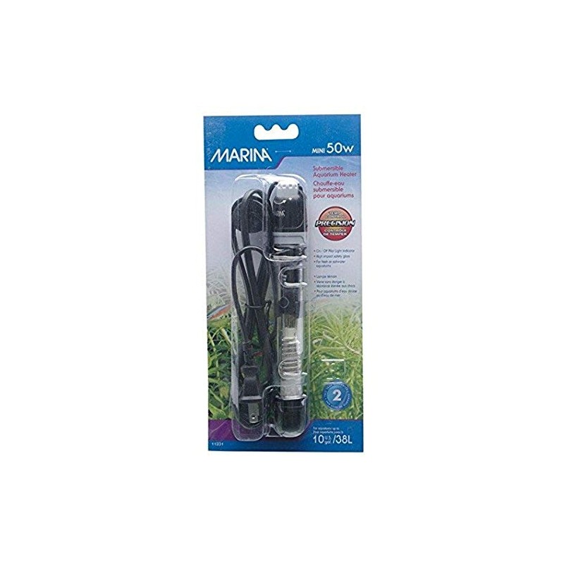 Marina Submersible Heater for Aquarium, Mini, 50-watt