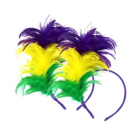 SunnyPro Mardi Gras Accessories for Women Mardi Gras Outfit Headband Headpiece Feather Fascinator