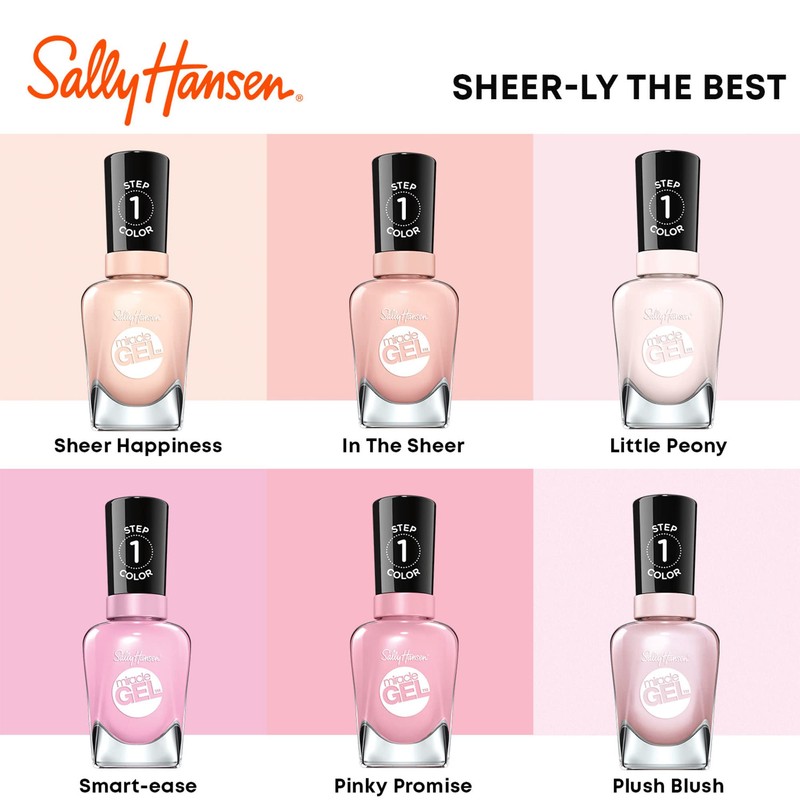 Sally Hansen Miracle Gel™, Pinky Promise, Long Lasting, Gel-Like Formula,