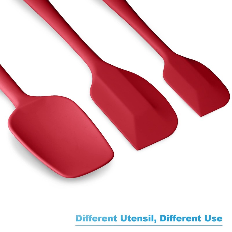 Silicone Spatula 3-piece Set, Ergonomic Handle High Heat-Resistant Spatulas, Non-stick