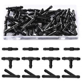 Lyeteung 45 PCS Windshield Washer Hose Connector, Windscreen Hose Connector, Including T-Type, Y-Type, I-Type, Black