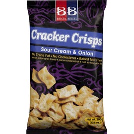 B&B Cracker Crisps, Sour Creme & Onion, 10.6 Oz (2 Pack) Nish Nosh Crackers for Salad garnish and Snacking