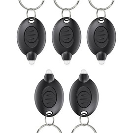 Uniclife 5 Pack LED Keychain Flashlight Mini LED Keychain Light 12 Lumen Portable Ultra Bright Battery Powered Key Ring Torch for Outdoor Camping Hiking and Emergency Lighting, Black Shell