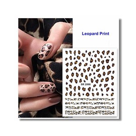 Generic Leopard Print Nail Sticker Animal Paw Print Nail Decals Sr 2098 Nail Wraps Art Stickers Manicure Supplies for Women for Home Nails Full Long Lasting Easy Apply and Remove