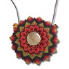 Artisan-Crafted Handmade Macramé Mandala Necklace with Rainbow Obsidian & Amber