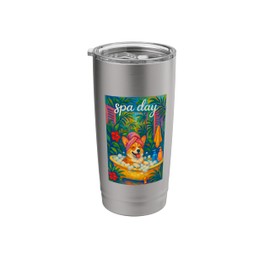 Funny Dog Corgi Spa Bath Painting Stainless Steel Insulated Tumbler