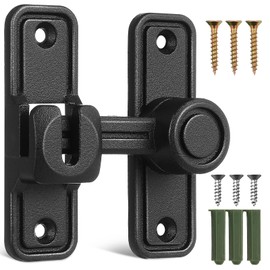 Hemobllo Barn Door Lock Latch - 90/180 Degree Barn Door Latch Security Door Lock Latch Sliding Door Lock Hardware for Bathroom, Bedroom, Garage, Garden, Barn Door