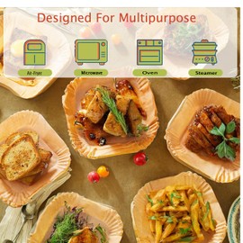 EkoHaven's new Signature Air Fryer Paper Liners, 127Pcs Air Fryer Disposable Liners - Non-Stick and Oil Proof for Easy Cleanup, 9” Square for 5-9qt Baskets