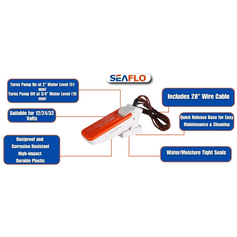 SEAFLO 01-Series 1100 GPH Bilge Pump with 01-Series Bilge Pump